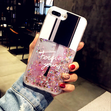 Fashion Bling Liquid Quicksand Cases For IPhone 6 6S Plus Case Nail polish Back Cover For Iphone 7 Coque For Iphone X 7 8 Plus