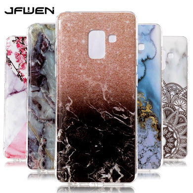 JFWEN Phone Case For Funda Samsung Galaxy A8 2018 Case Silisone Soft TPU Luxury Marble Phone Cover For Samsung A8 2018 A530 Case