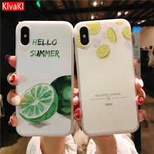 KIvaKI Fashion 3D print Fruit watermelon lemon Phone Case For iphone 7 Cases 6S 6 8 plus X Ultra Slim Soft TPU Colorful Cover