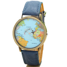 Unisex World Map Analog Wristwatch