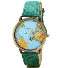 Unisex World Map Analog Wristwatch