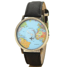 Unisex World Map Analog Wristwatch