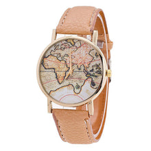 Unisex World Map Analog Wristwatch