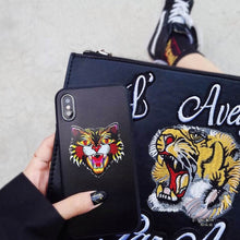 Fashion Tiger Snake Soft silicon cover case for iphone 6 6S S plus 7 7plus 8 8plus X 10 Black Animal Cat phone cases fundas capa