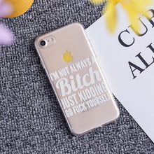 THREE-DIAO Fashion Letter Phone Case For iPhone X 5 5S SE 7 8 6 6s Plus 4 4S Cute Funny Black White Letter soft TPU Cases