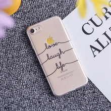 THREE-DIAO Fashion Letter Phone Case For iPhone X 5 5S SE 7 8 6 6s Plus 4 4S Cute Funny Black White Letter soft TPU Cases