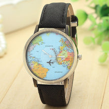Unisex World Map Analog Wristwatch