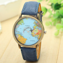 Unisex World Map Analog Wristwatch
