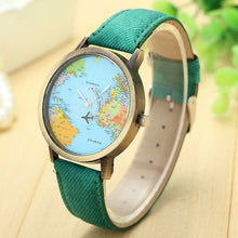 Unisex World Map Analog Wristwatch