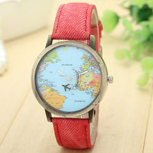 Unisex World Map Analog Wristwatch
