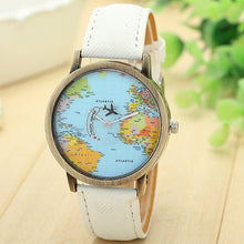 Unisex World Map Analog Wristwatch