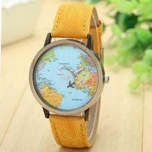 Unisex World Map Analog Wristwatch