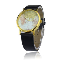 Unisex World Map Analog Wristwatch