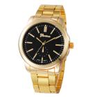 Fashion Man Women Gold Watch Crystal Stainless Steel Analog
