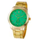 Fashion Man Women Gold Watch Crystal Stainless Steel Analog