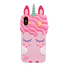3D Fashion Cartoon Pink Unicorn Soft Silicone Case For iphone