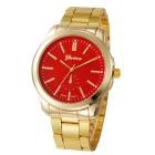 Fashion Man Women Gold Watch Crystal Stainless Steel Analog