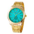 Fashion Man Women Gold Watch Crystal Stainless Steel Analog