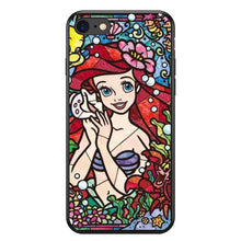 seracase  Cute Cartoon Case For iphone 5 5S SE 6 6S 7Plus 8 8Plus Transparent PC Ariel Little Mermaid Watercolor Case