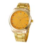 Fashion Man Women Gold Watch Crystal Stainless Steel Analog