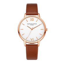 Temperament Leather Belt With Simulated Quartz Ladies Watches
