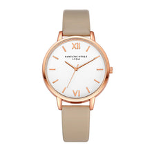 Temperament Leather Belt With Simulated Quartz Ladies Watches