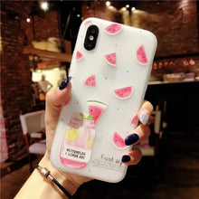 KIvaKI Fashion 3D print Fruit watermelon lemon Phone Case For iphone 7 Cases 6S 6 8 plus X Ultra Slim Soft TPU Colorful Cover